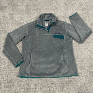 Patagonia Retool Snap T Pullover Women Size XL Gray Fleece Polartec Winter